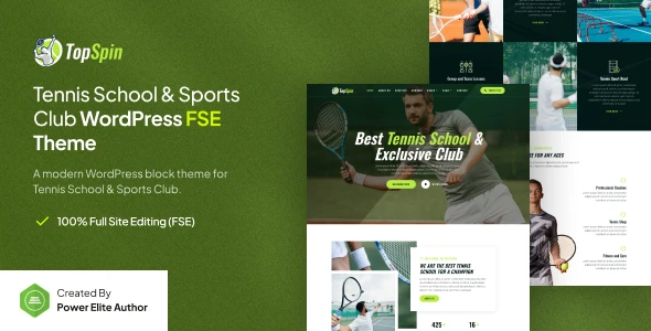 TopSpin – Tennis School & Sports Club FSE WordPress Theme