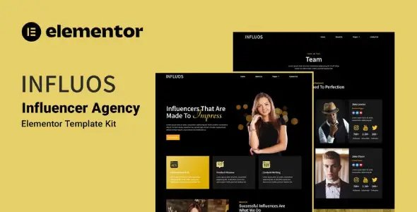 Influos – Influencer Agency Elementor Template Kit